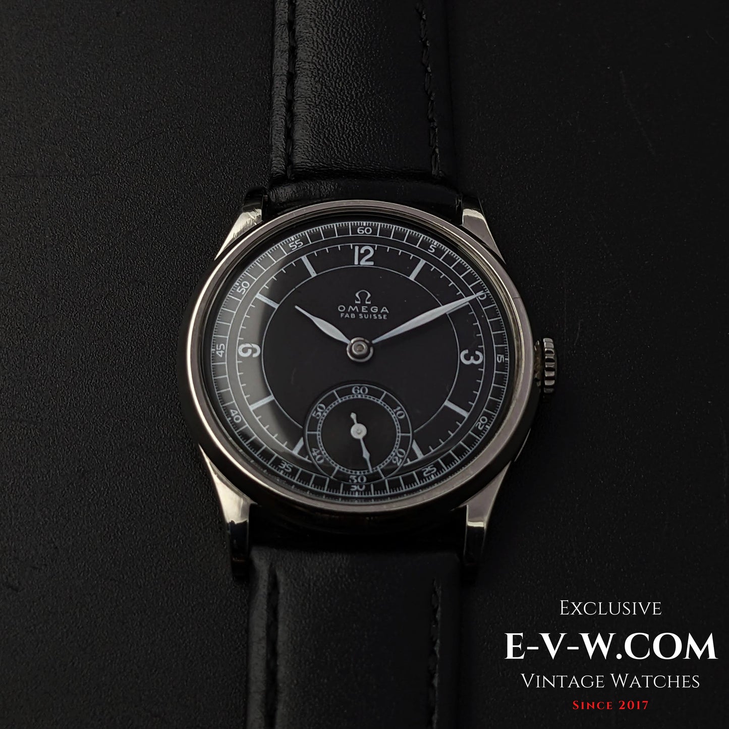 88 Years Old Vintage Omega FAB SUISSE / Black Dial / Cal.26.5SOBT2 / 1935Vintage