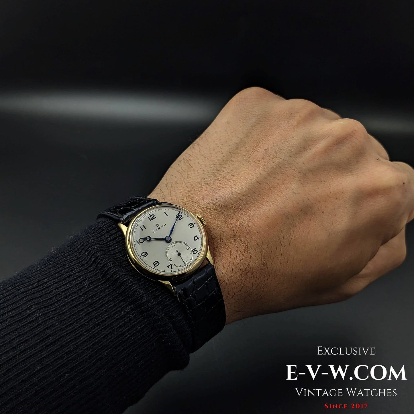 Montre Zenith Officer rare en or 18 carats / Cal. 124 / Vintage 1938