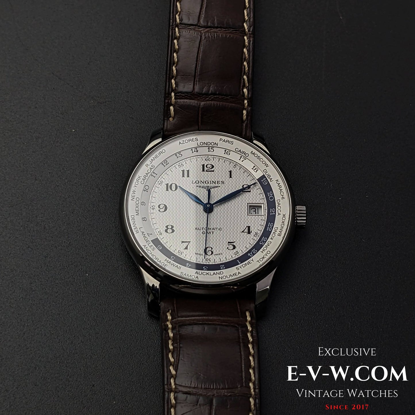 Édition limitée à 77 exemplaires Longines Master Collection Worldtime « AS 7 Maravilhas Do Mundo Antigo (Les 7 Merveilles du Monde Antique) » / Réf. L2.631.4