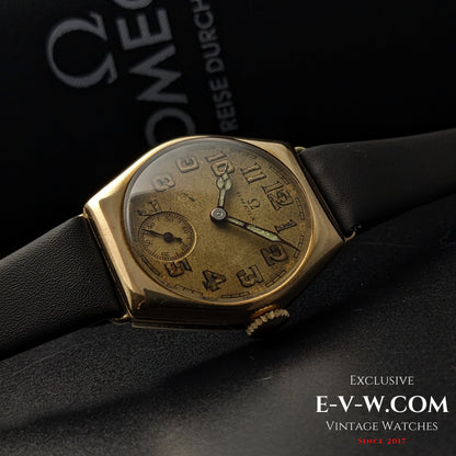 Montre Omega Art Déco à plaque dorée, 96 ans | Calibre 26,5 SOB | Modèle 1929 | Révisée