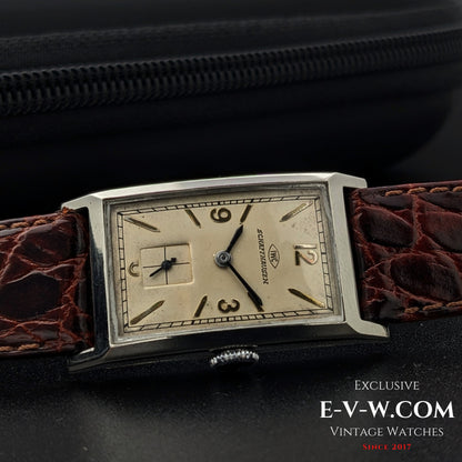 93 Years Old Antique IWC Schaffhausen Tank unique cristal Art Deco / Cal. 87 Vintage