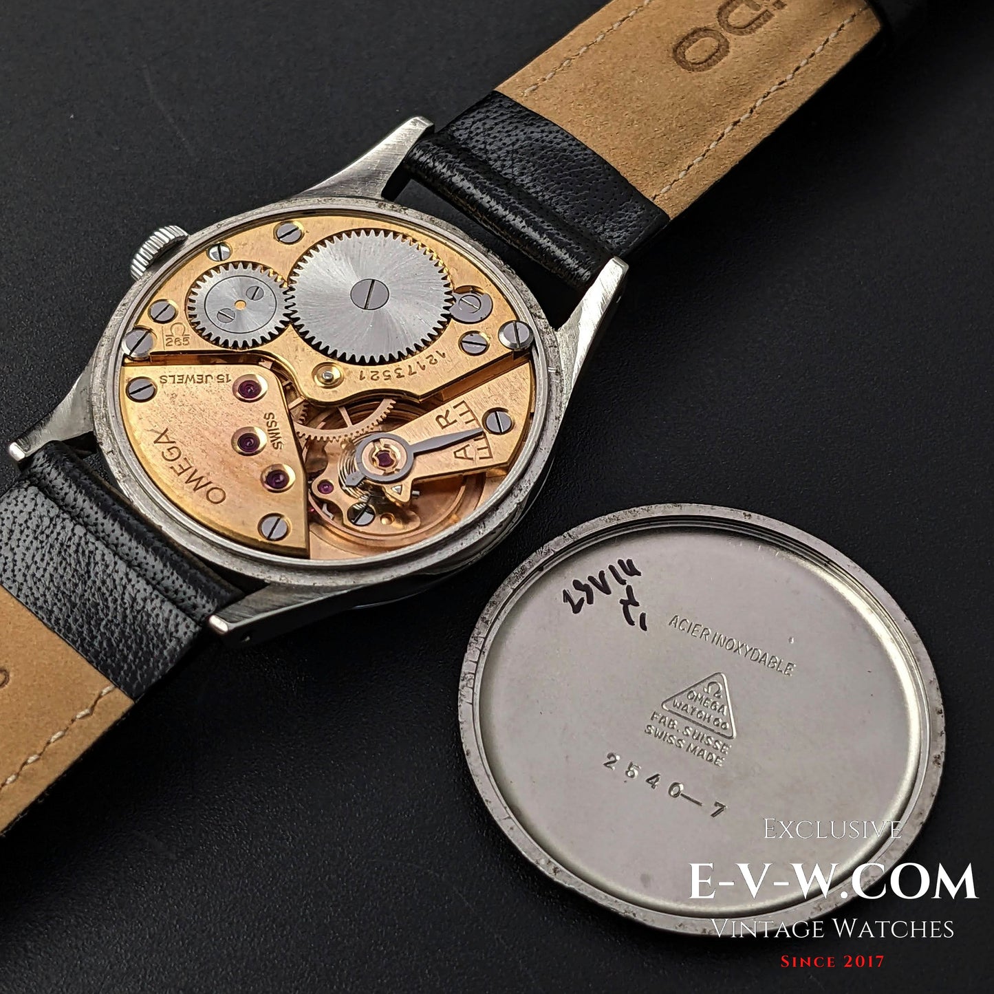 Omega 265 bleue vintage (famille 30T2) / Réf. 2540-7 / Cal. 265 / Année 1950