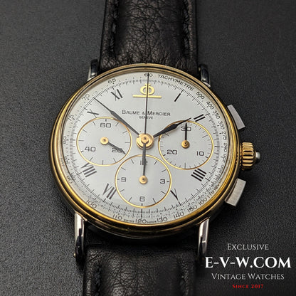 40 Years Old Vintage Baume & Mercier Chronograph Steel Gold  / Ref. 6101099 / Cal. Lemania 1873 / Vintage 1980s