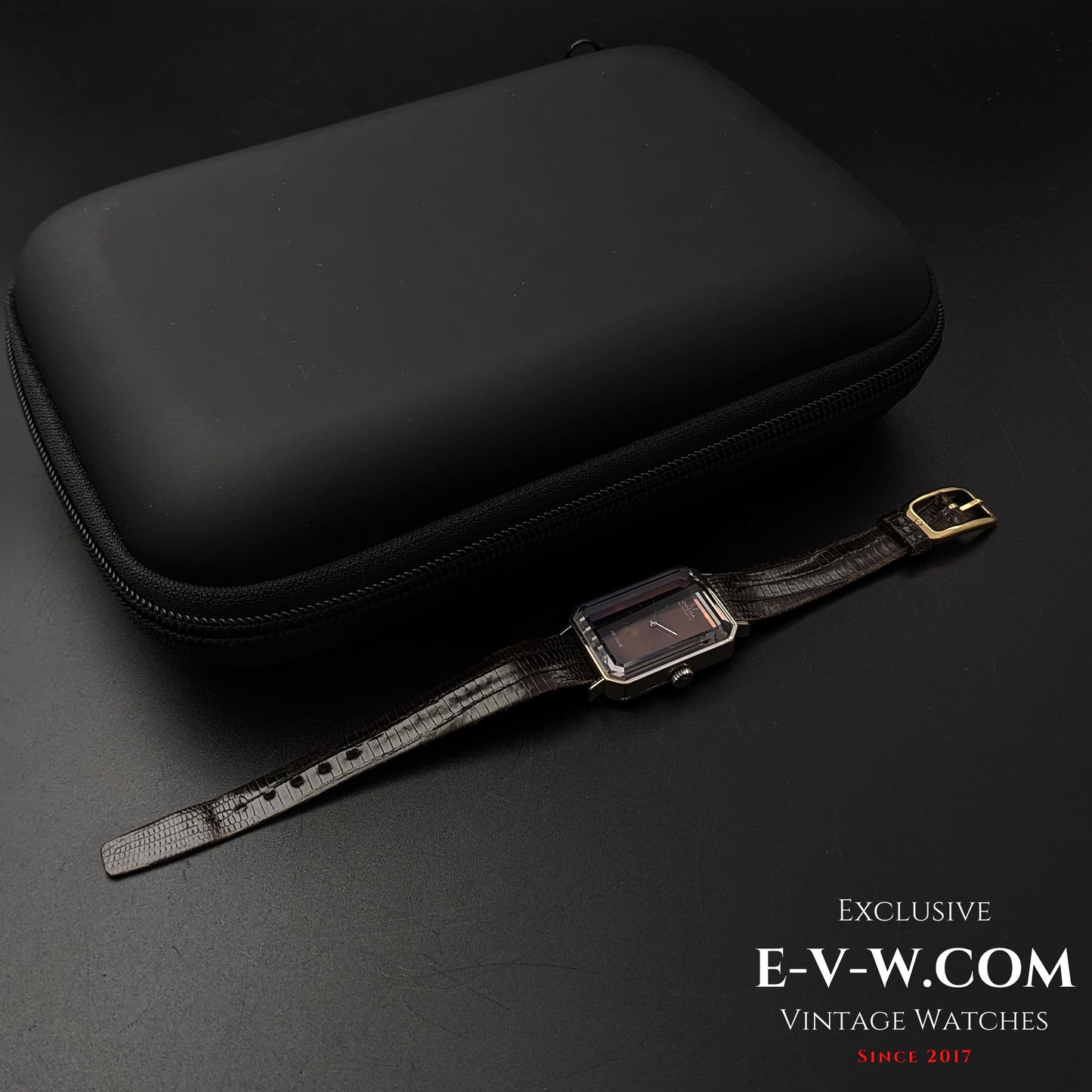 56 Vintage OmeganUnique Emerald Cut Sapphire Crystal "collection of Andrew Grim" /  Vintage 1968