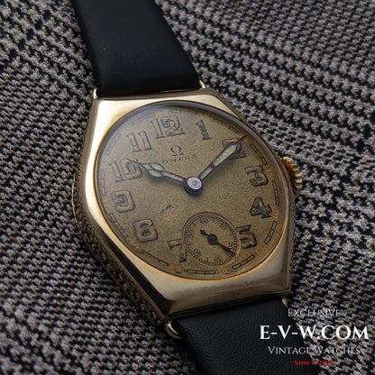 Montre Omega Art Déco à plaque dorée, 96 ans | Calibre 26,5 SOB | Modèle 1929 | Révisée