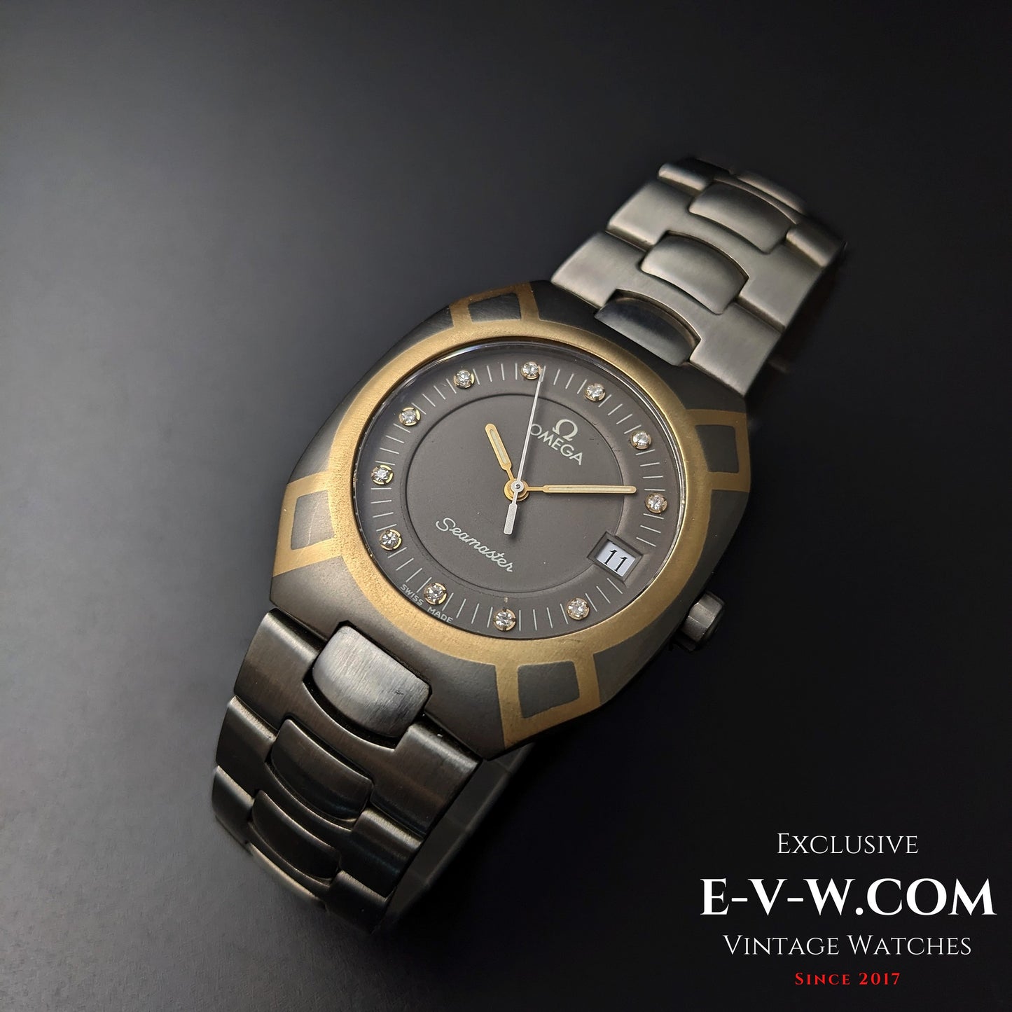 Omega Seamaster Polaris Titane 18k Gold / Diamond hour indices / Ref. 396.1021/Cal.1430/Vintage 1982