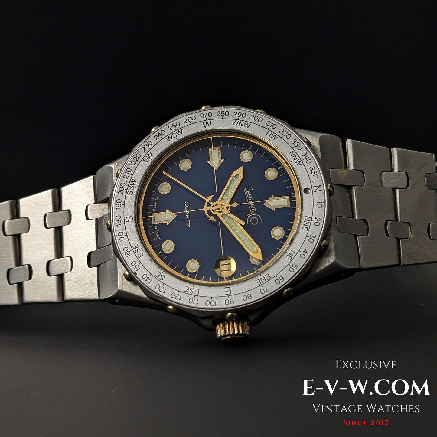 45 ans d'âge Vintage Eberhard &amp; Co. Croisière / Réf. 42002 / Cal. SEC 965312 / Millésime 1980