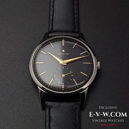 Montre Zenith vintage noire de 67 ans / Cal. 40 / Année 1956