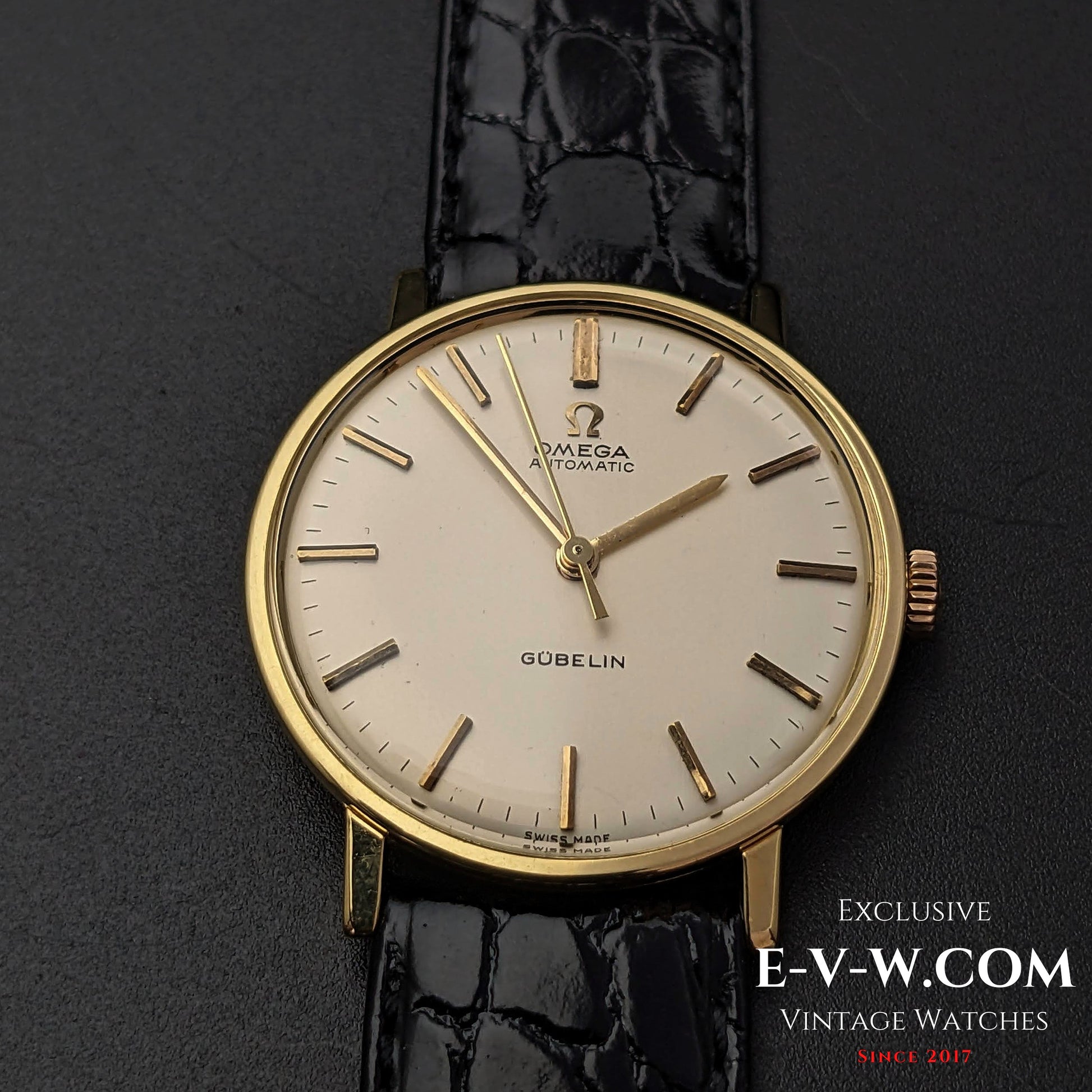 58 Years Old Vintage Omega Automatic GUBELIN / 18K Gold Ref. 161009 / Cal. 552 / Vintage 1966