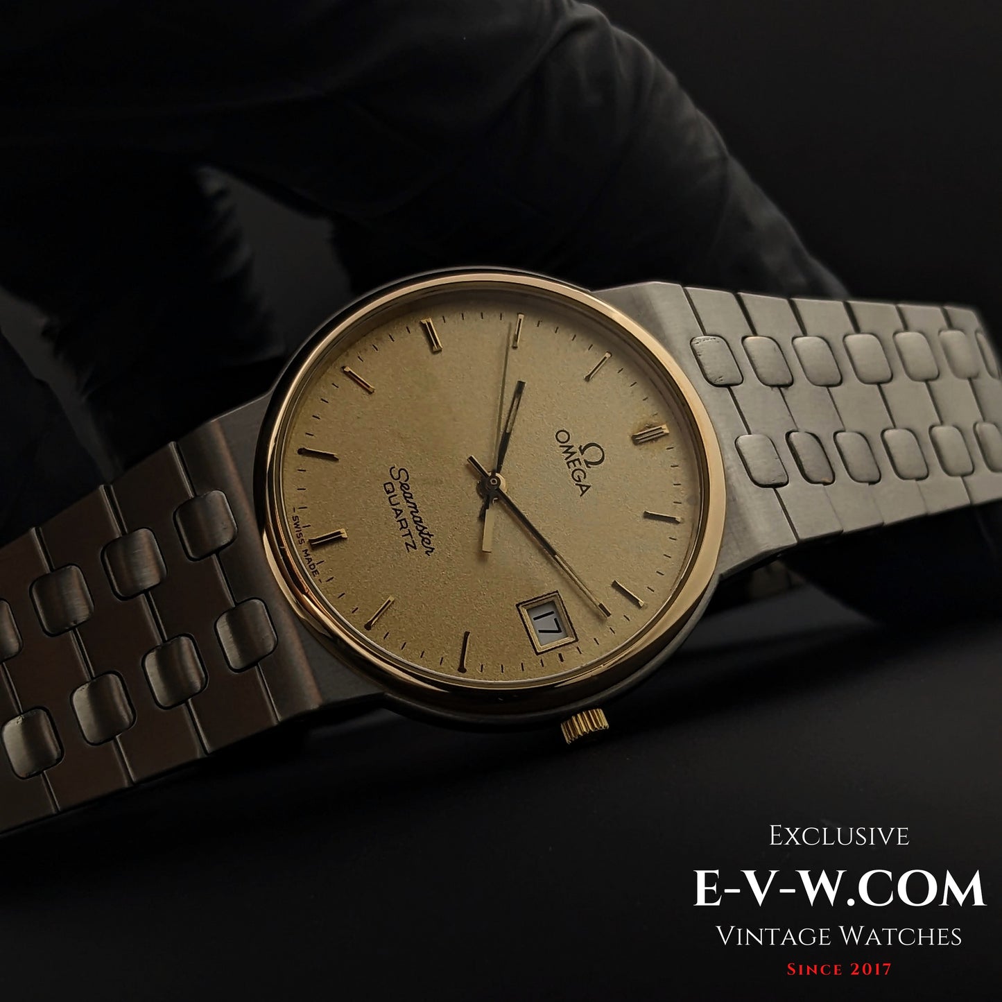 Omega Seamaster Quartz Vintage 54 ans / Acier et Or Réf. 1960277 / Cal. 1432 / Année 1970