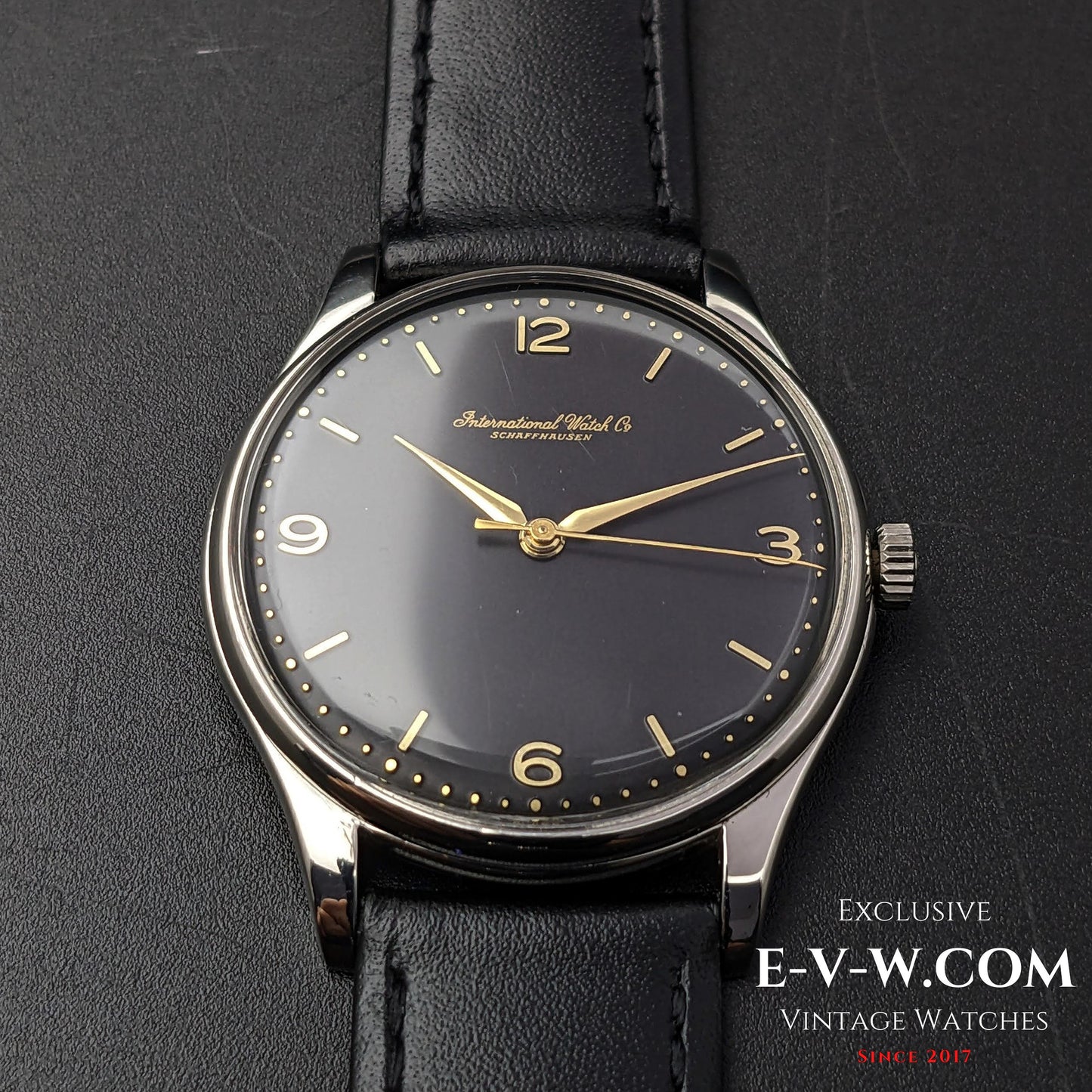 66 Years Old Vintage IWC Schaffhausen Black / Cal. 89 / Vintage 1957