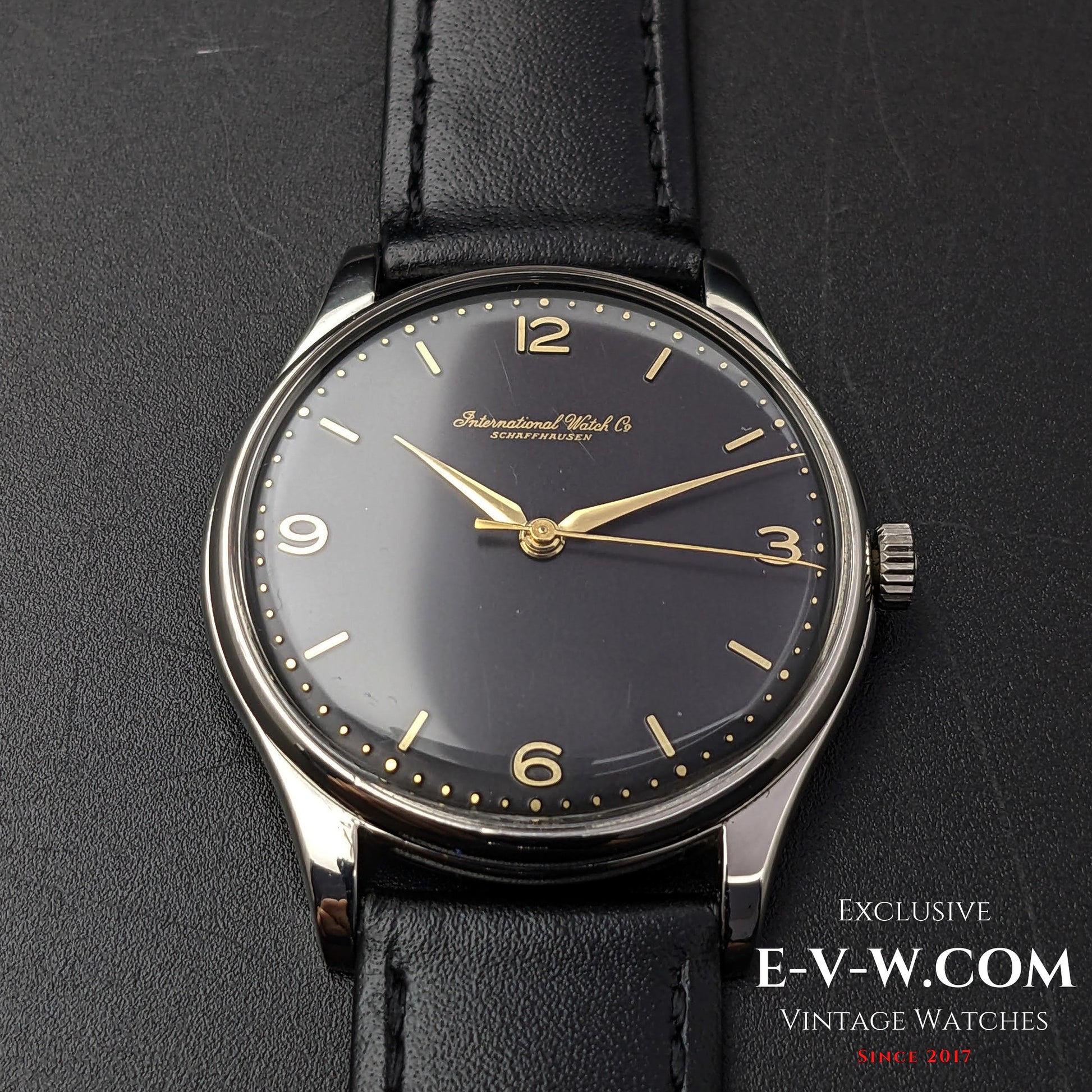 66 Years Old Vintage IWC Schaffhausen Black / Cal. 89 / Vintage 1957