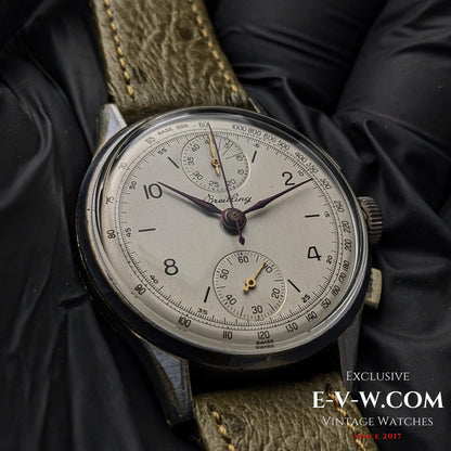 Chronographe Breitling vintage de 85 ans / Seconde Guerre mondiale / Réf. 178 / Cal. Venus 170 / Années 1940