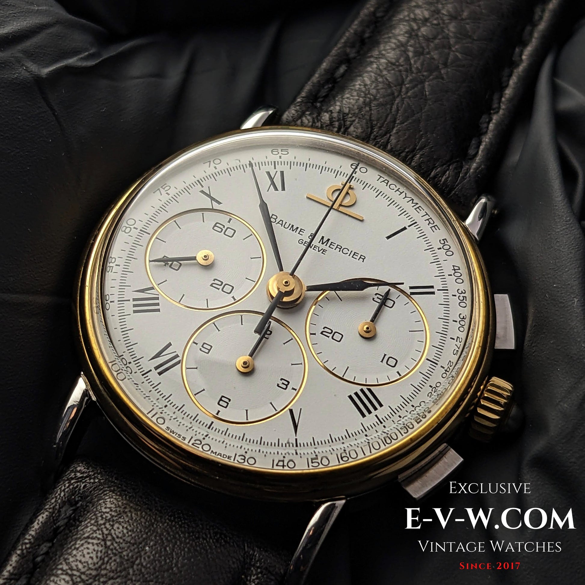 40 Years Old Vintage Baume & Mercier Chronograph Steel Gold  / Ref. 6101099 / Cal. Lemania 1873 / Vintage 1980s