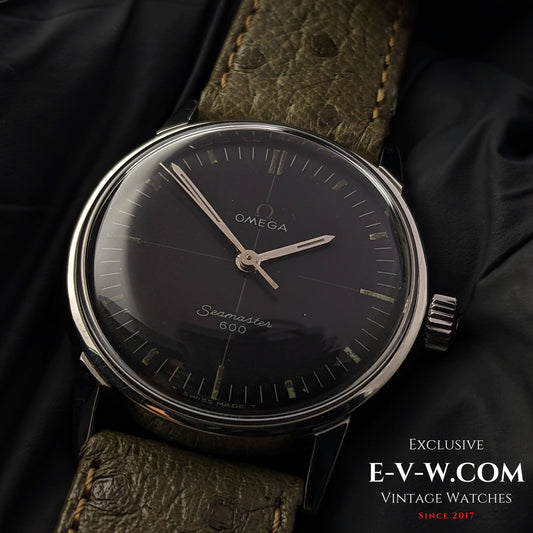 Montre Omega Seamaster 600 Cross Hair vintage rare de 57 ans / Réf. 135.012 / Cal. 601 / Année 1966