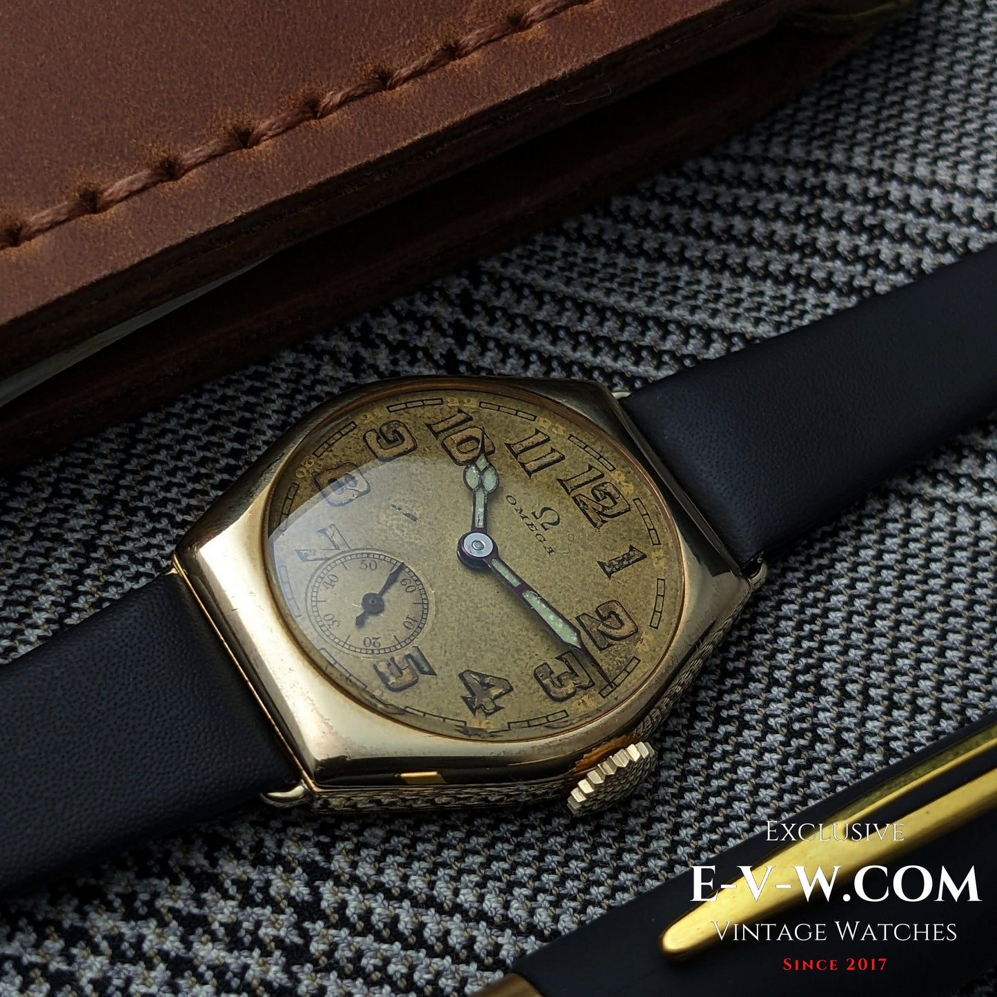 Montre Omega Art Déco à plaque dorée, 96 ans | Calibre 26,5 SOB | Modèle 1929 | Révisée