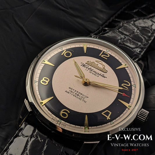 50 Years Old Vintage Atlantic Worldmaster Jumbo Two tone Bull's Eye Dial / Cal. 1100 / Vintage 1970s