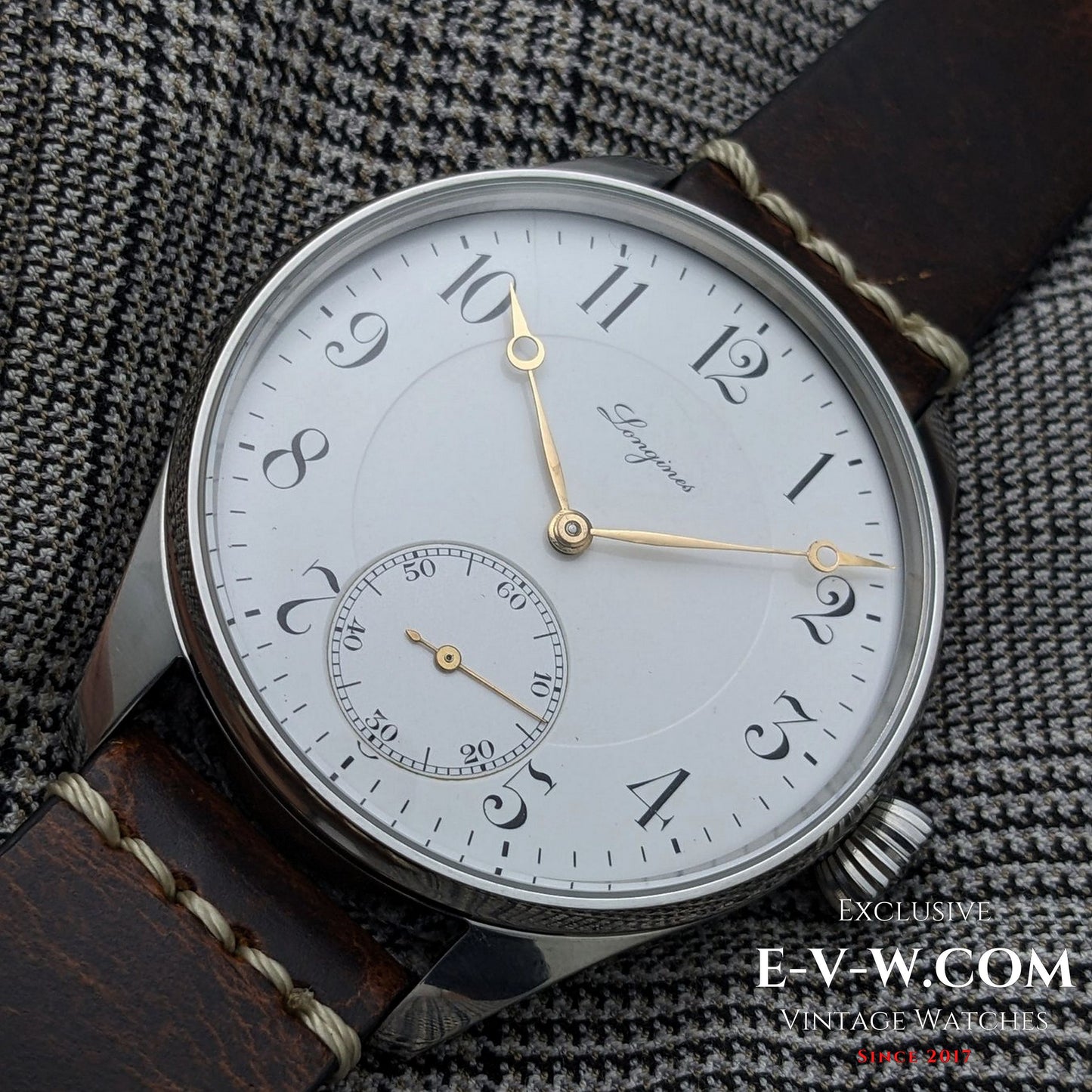 Longines ancienne de 117 ans (conversion de 1908) | Cadran en émail | Révisée 