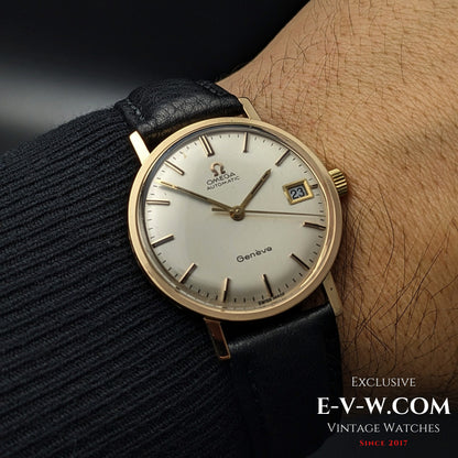57 Years Old Vintage Omega Automatic Geneve / 18k Solid Gold / Cal. 565 / Vintage 1968