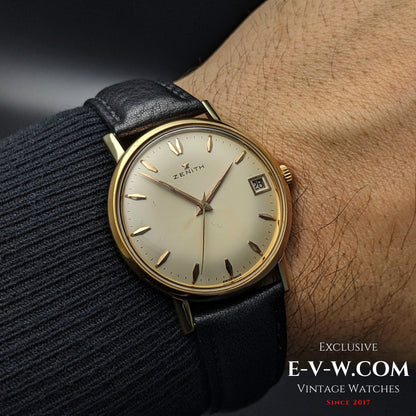 65 Years Old Vintage Zenith Classic / Gold plaque / Cal. 2522C / Vintage 1960