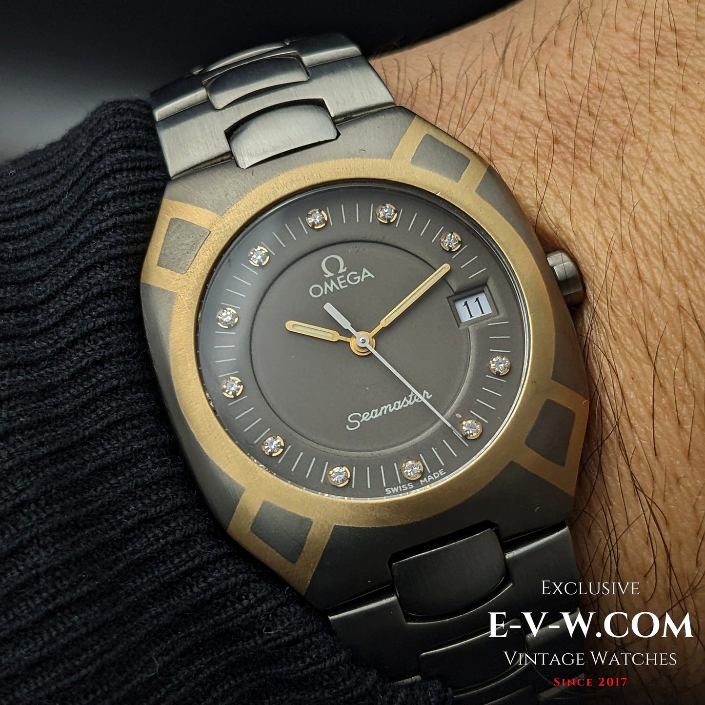 Omega Seamaster Polaris Titane 18k Gold / Diamond hour indices / Ref. 396.1021/Cal.1430/Vintage 1982