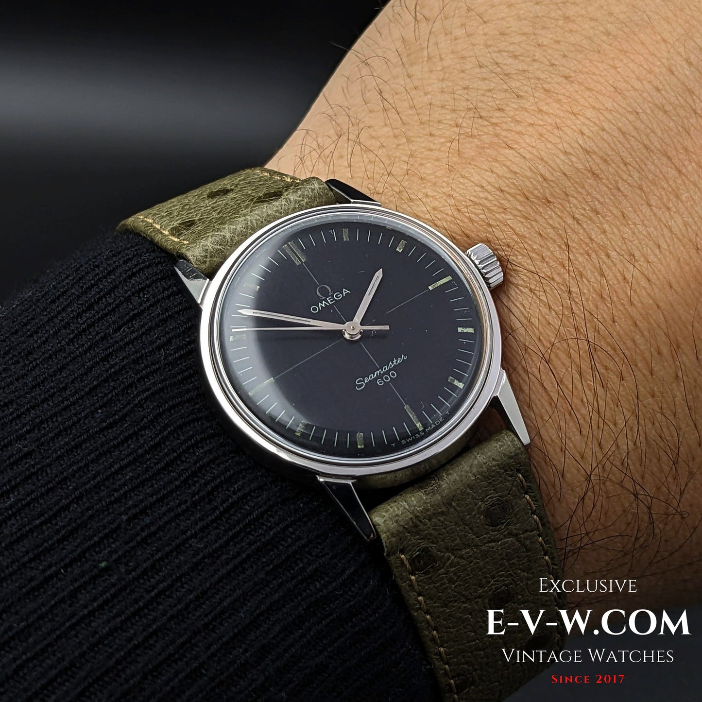 Montre Omega Seamaster 600 Cross Hair vintage rare de 57 ans / Réf. 135.012 / Cal. 601 / Année 1966