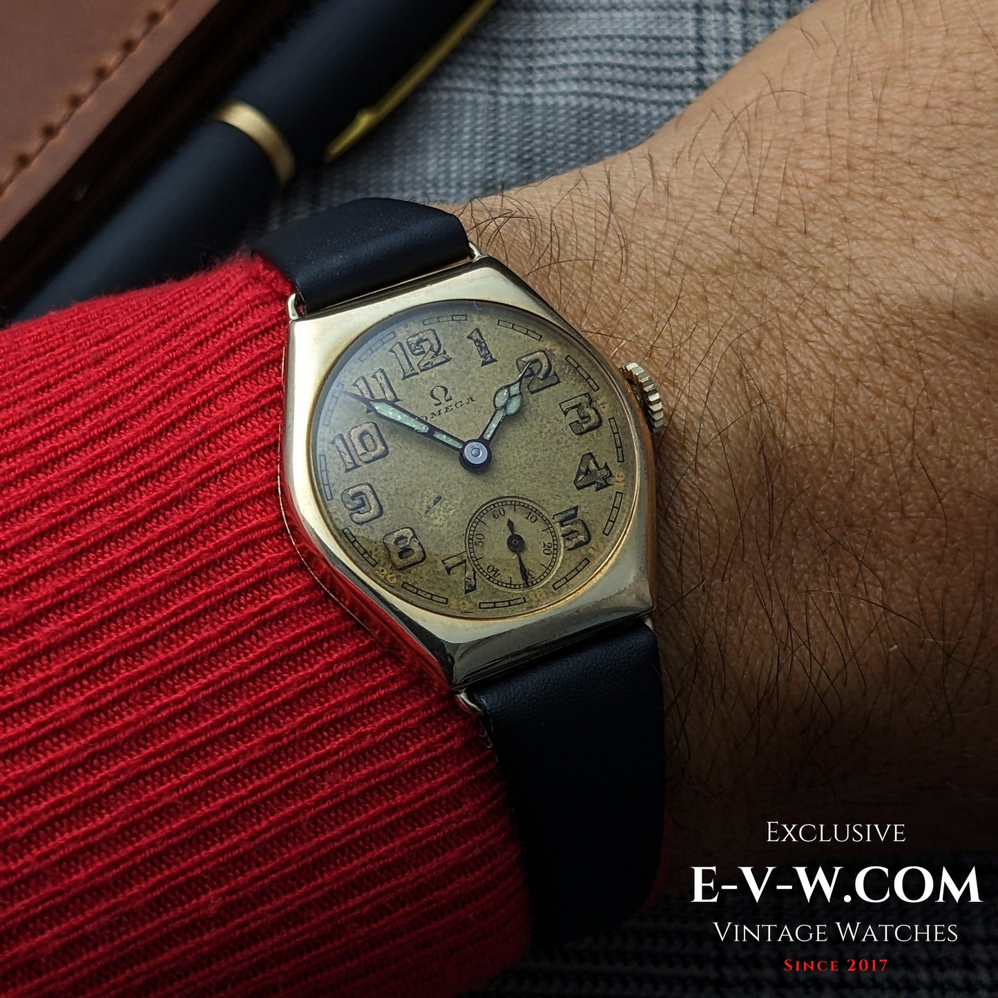 Montre Omega Art Déco à plaque dorée, 96 ans | Calibre 26,5 SOB | Modèle 1929 | Révisée