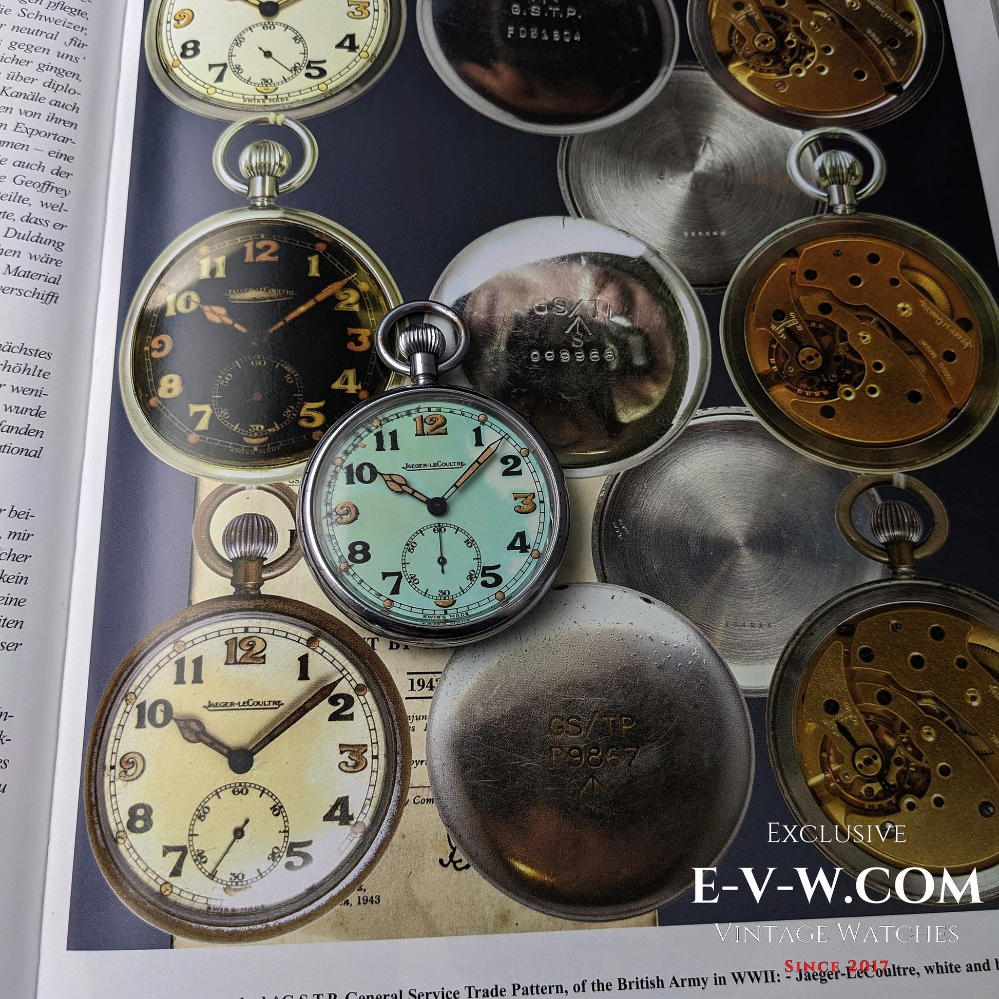 Jaeger-LeCoultre WWII Military Watch Cal. 467 Vintage 1940 placed on a historical watch catalog, highlighting its military heritage.