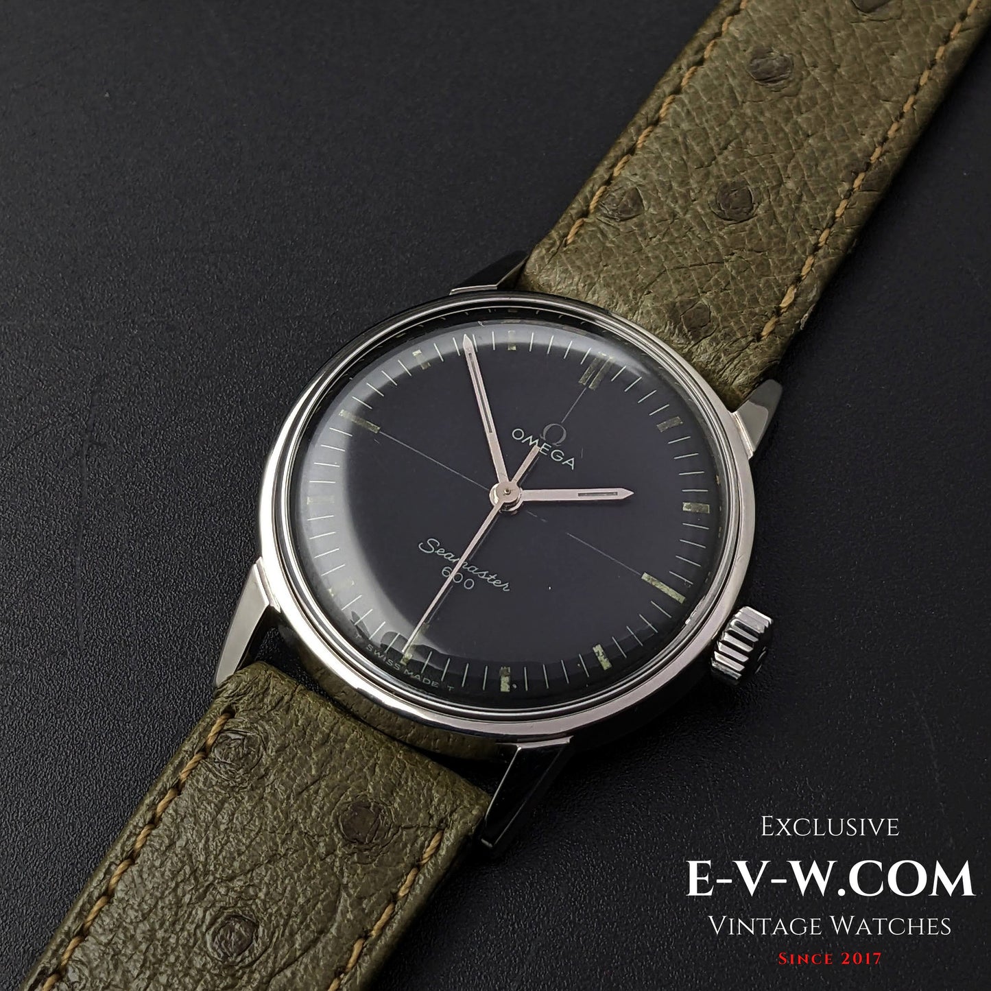 Montre Omega Seamaster 600 Cross Hair vintage rare de 57 ans / Réf. 135.012 / Cal. 601 / Année 1966