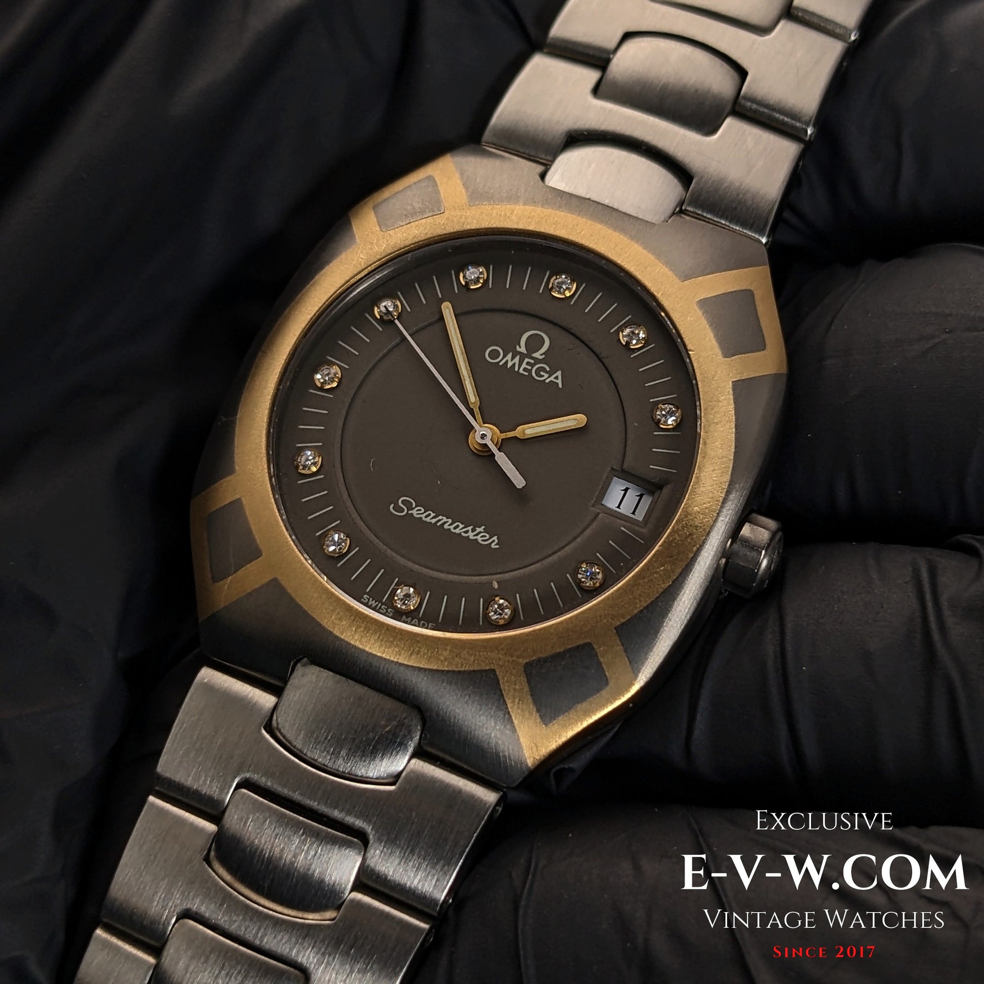 Omega Seamaster Polaris Titane 18k Gold / Diamond hour indices / Ref. 396.1021/Cal.1430/Vintage 1982