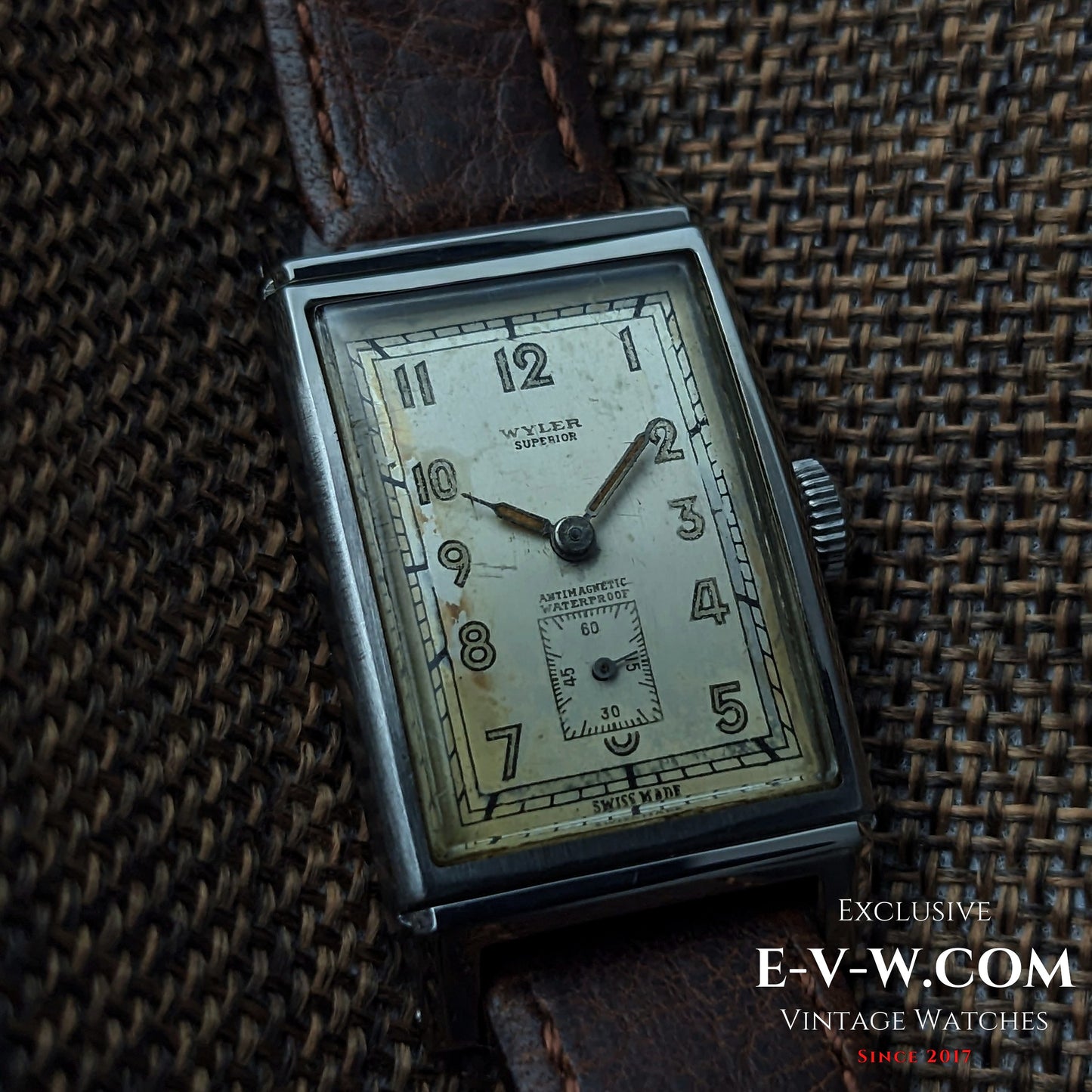 Wyler Tank Superior Antimagnétique Vintage 85 ans / Cal. Wyler Suisse / Vintage années 1940