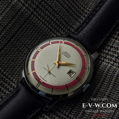 Années 1960 — PRIM — Cadran rose bicolore « œil de bœuf » — Cal. 521 — Vintage 1960 — Révisée