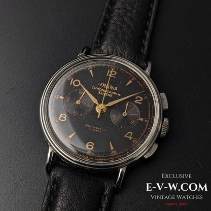 85 Years Old Vintage Lemania Chronographe SUISSE / WWII / Black dial / Cal. 1276 / Vintage 1940