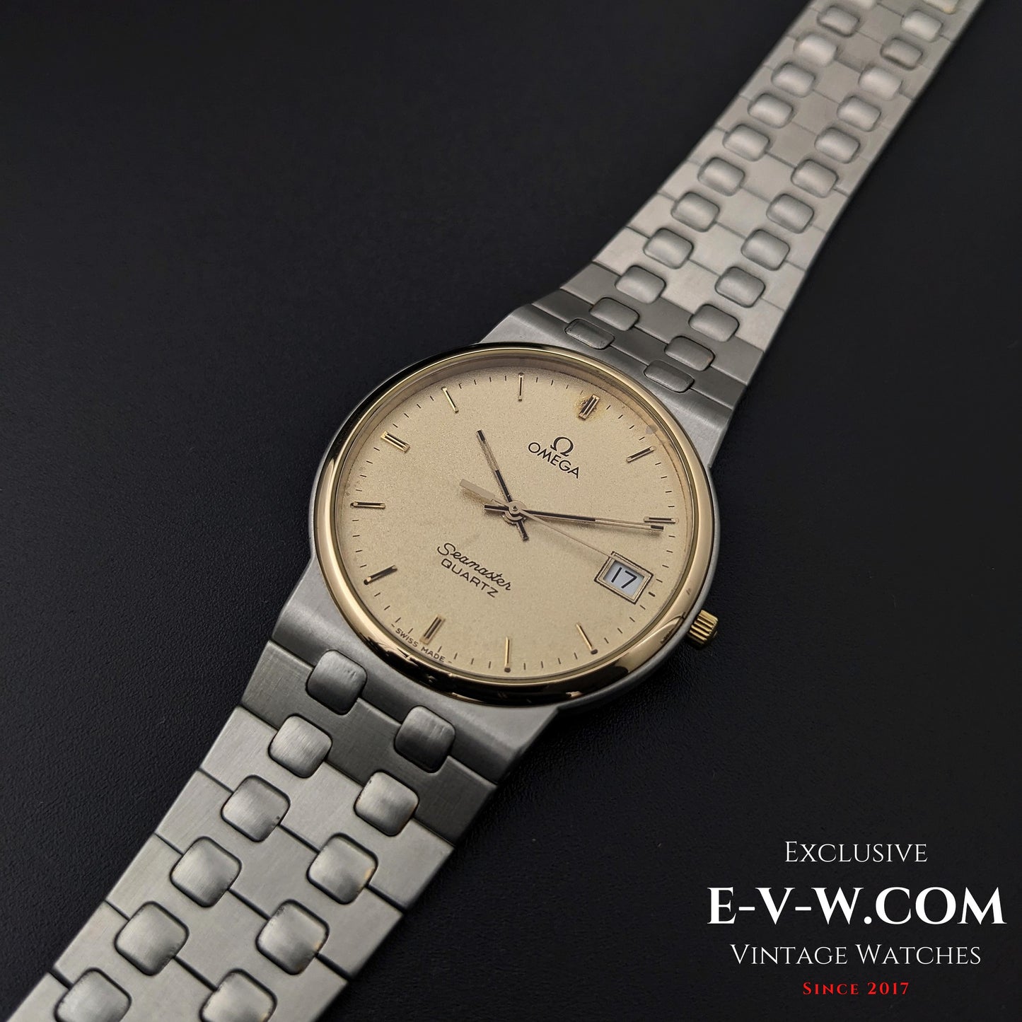 Omega Seamaster Quartz Vintage 54 ans / Acier et Or Réf. 1960277 / Cal. 1432 / Année 1970