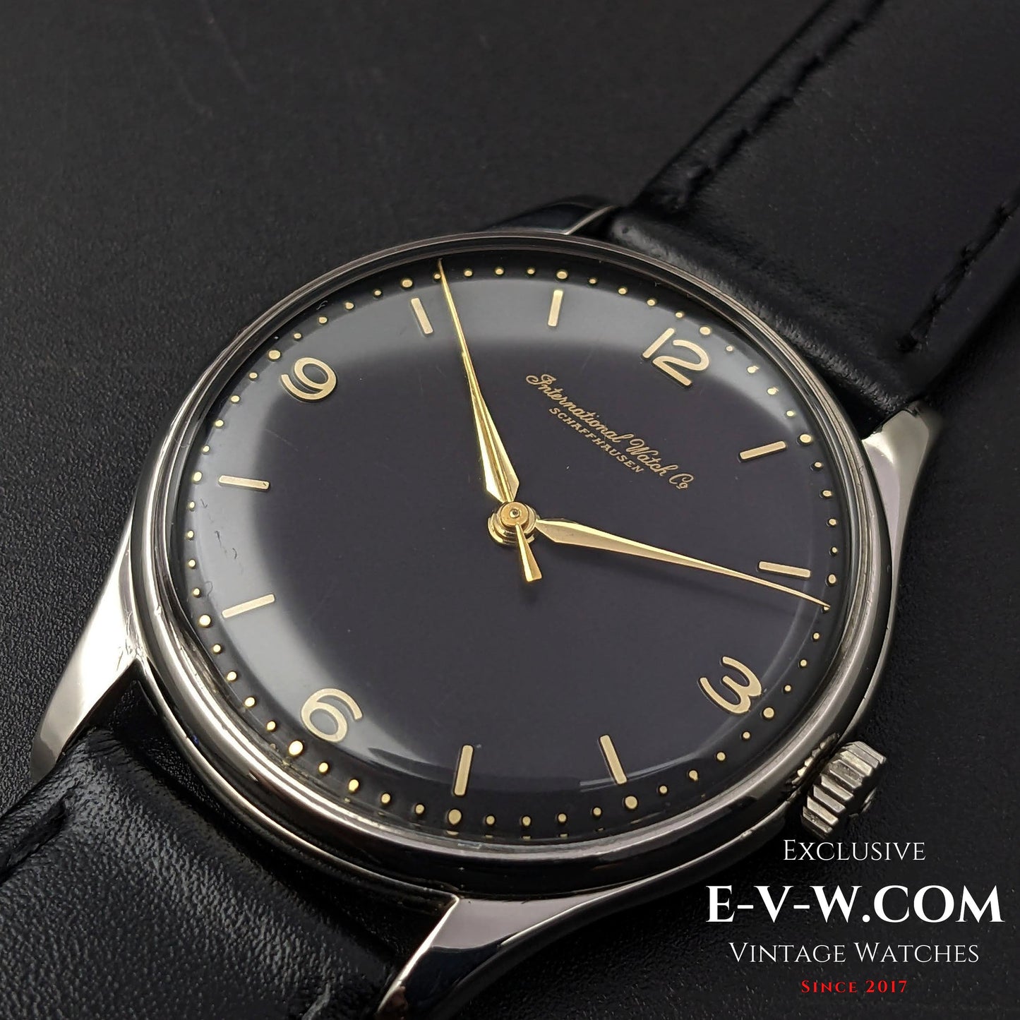 66 Years Old Vintage IWC Schaffhausen Black / Cal. 89 / Vintage 1957