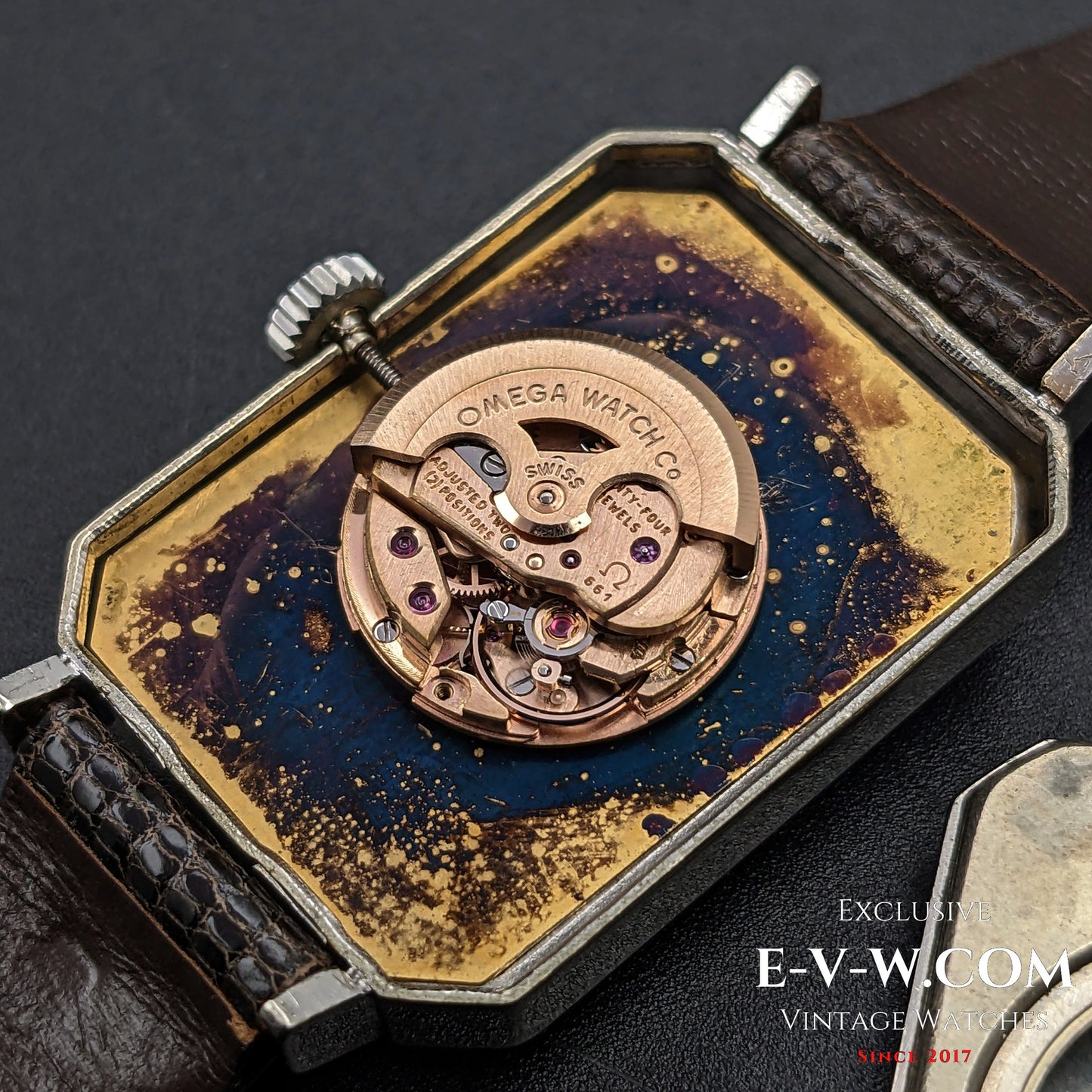 56 Vintage OmeganUnique Emerald Cut Sapphire Crystal "collection of Andrew Grim" /  Vintage 1968