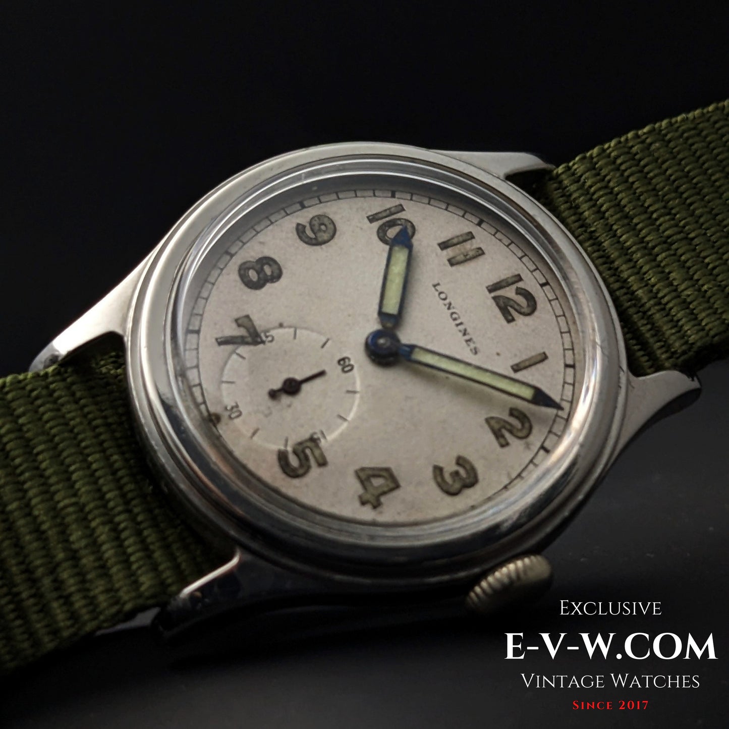 Longines vintage de 83 ans, Seconde Guerre mondiale / Militaire / Réf. 6172 / Cal. 1068Z / Année de fabrication : 1942 / Entièrement révisée