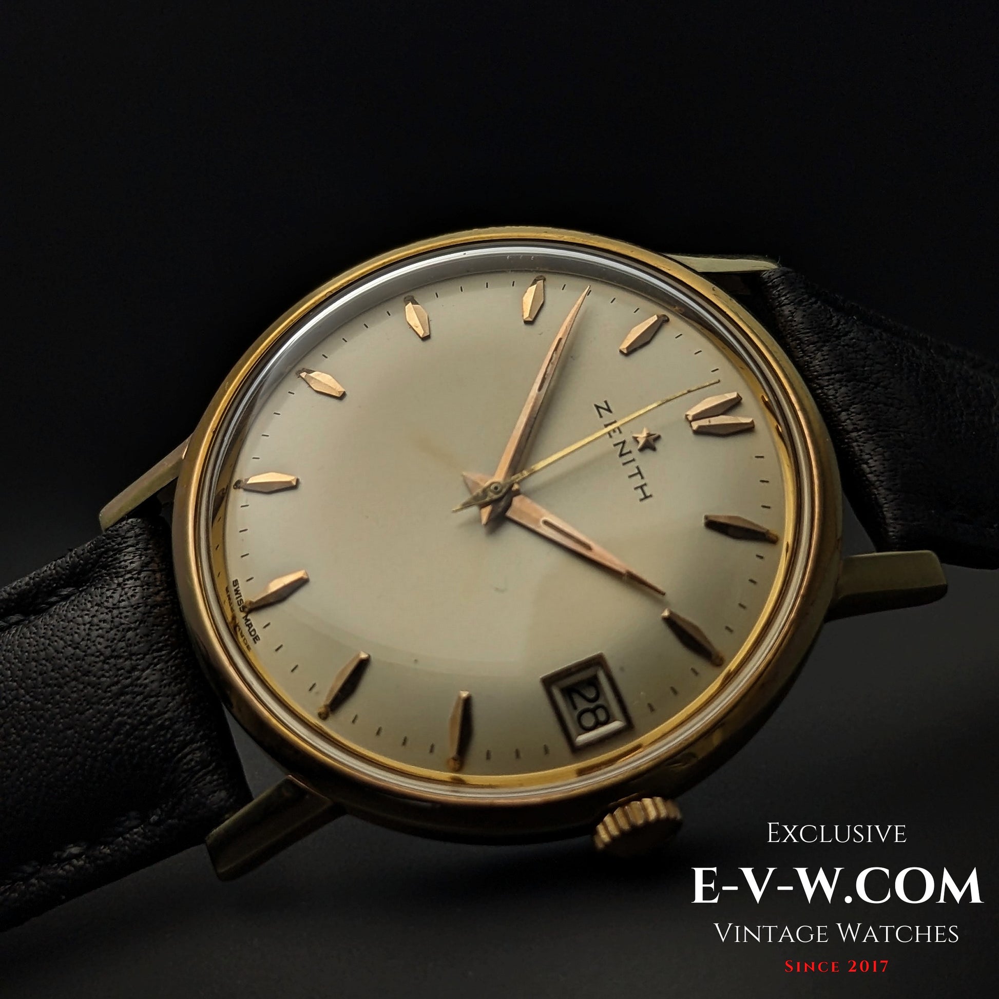 65 Years Old Vintage Zenith Classic / Gold plaque / Cal. 2522C / Vintage 1960