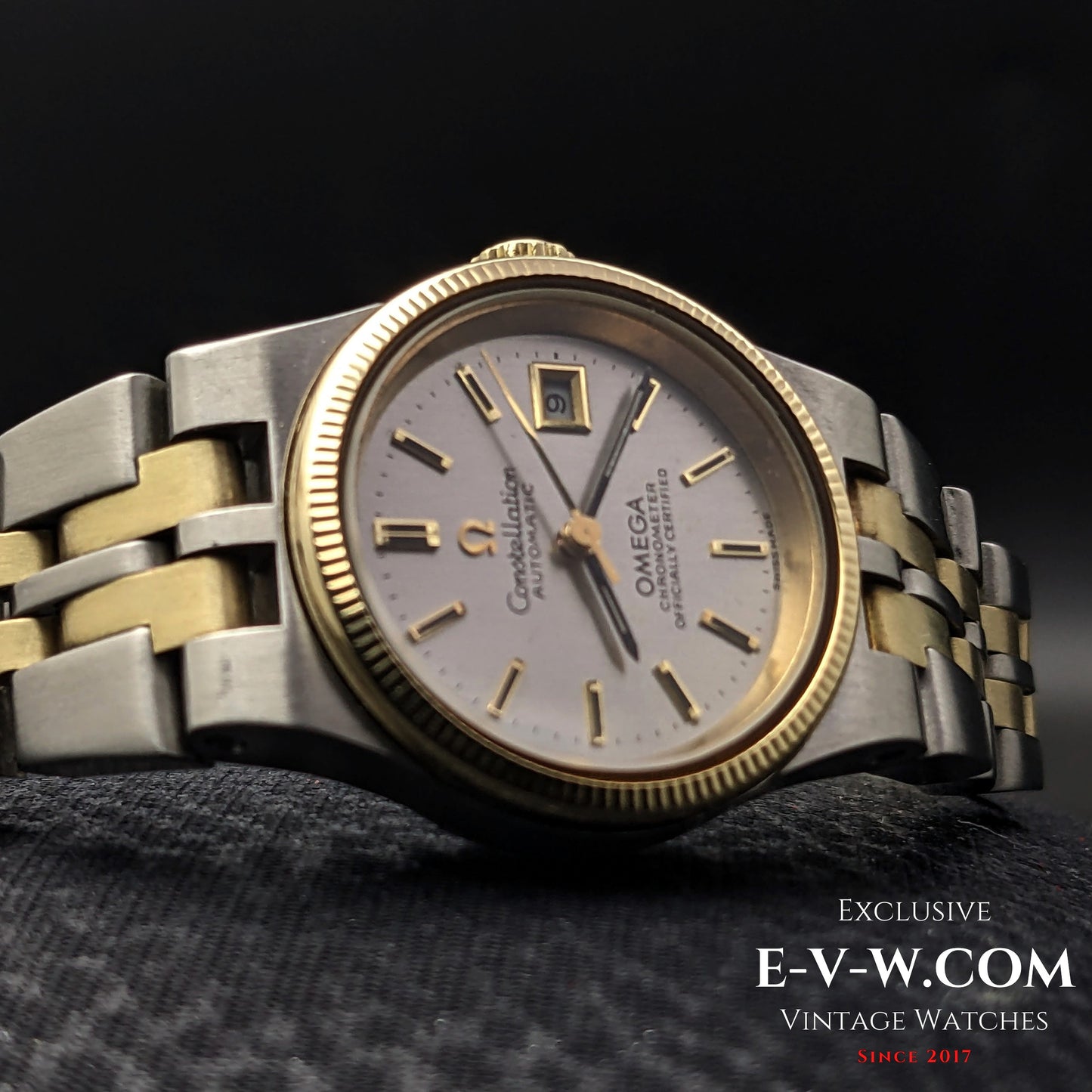 Montre Omega Constellation automatique vintage pour femme, 50 ans d'âge / Bracelet en or / Réf. 5680019 / Cal. 685 / Année 1974