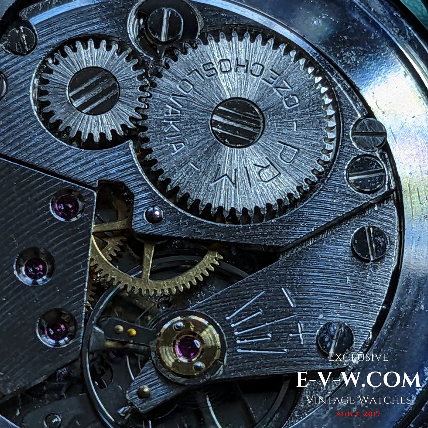 Années 1960 — PRIM — Cadran rose bicolore « œil de bœuf » — Cal. 521 — Vintage 1960 — Révisée