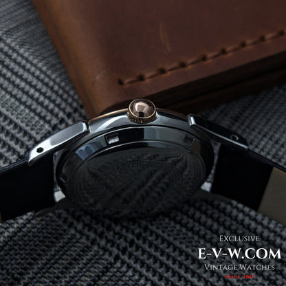 Mouvement automatique Eterna-Matic à cinq billes (première génération) | Boîtier bicolore, cornes élégantes | Calibre 1248T | Année 1950