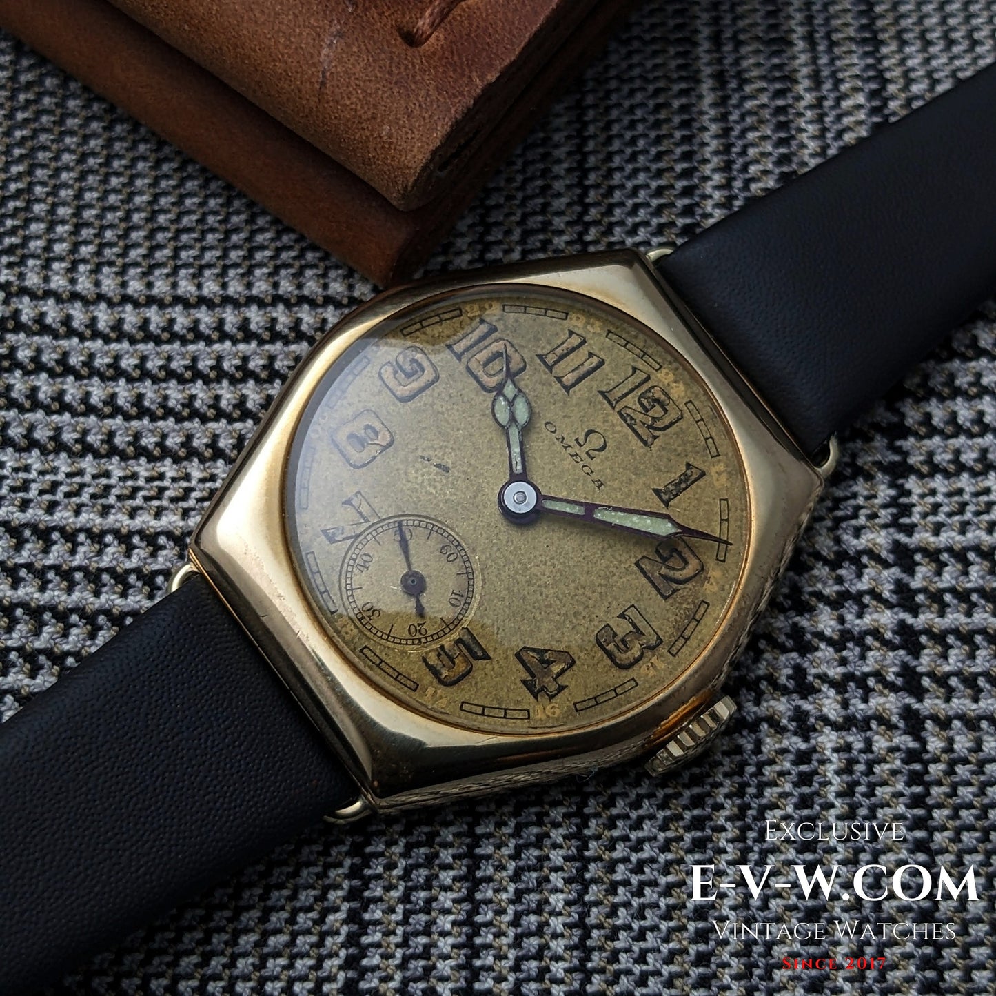 Montre Omega Art Déco à plaque dorée, 96 ans | Calibre 26,5 SOB | Modèle 1929 | Révisée