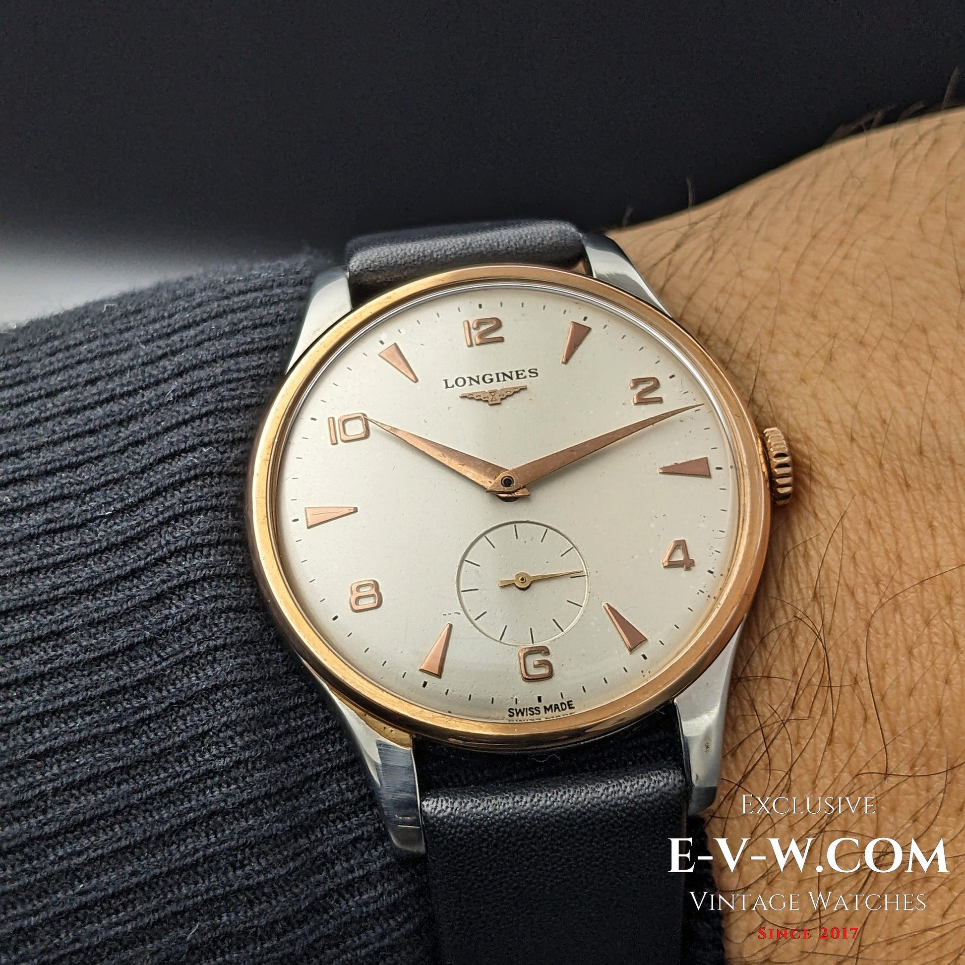 66 Years Old Vintage Longines Calatrava Oversize Jumbo Two Tone Ref. 4914 Cal. 12.68Z  Vintage 1958