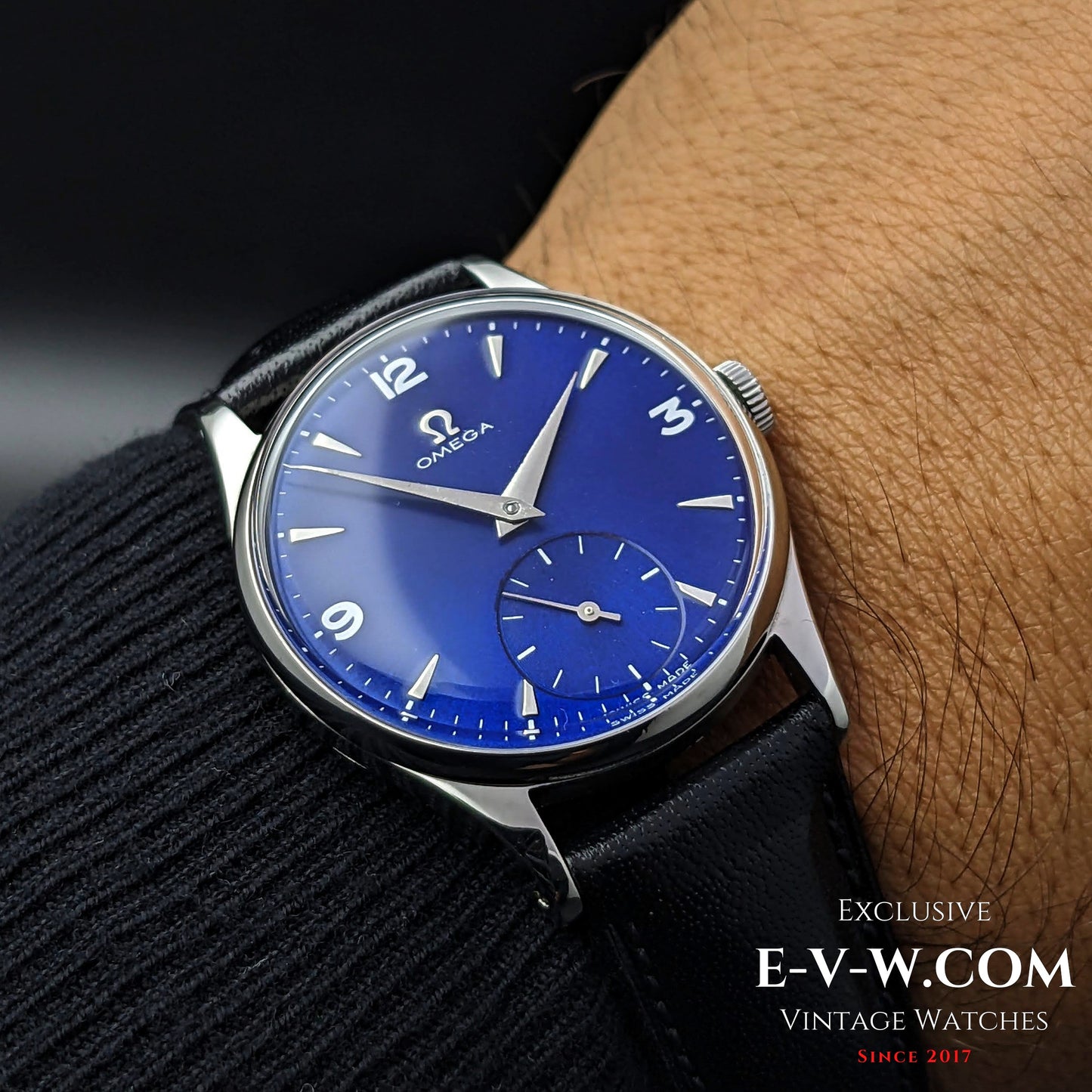 Omega 265 bleue vintage (famille 30T2) / Réf. 2540-7 / Cal. 265 / Année 1950