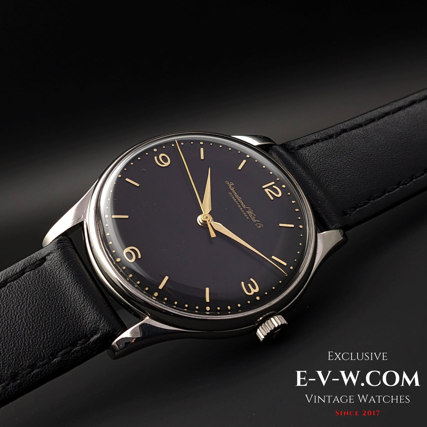 66 Years Old Vintage IWC Schaffhausen Black / Cal. 89 / Vintage 1957
