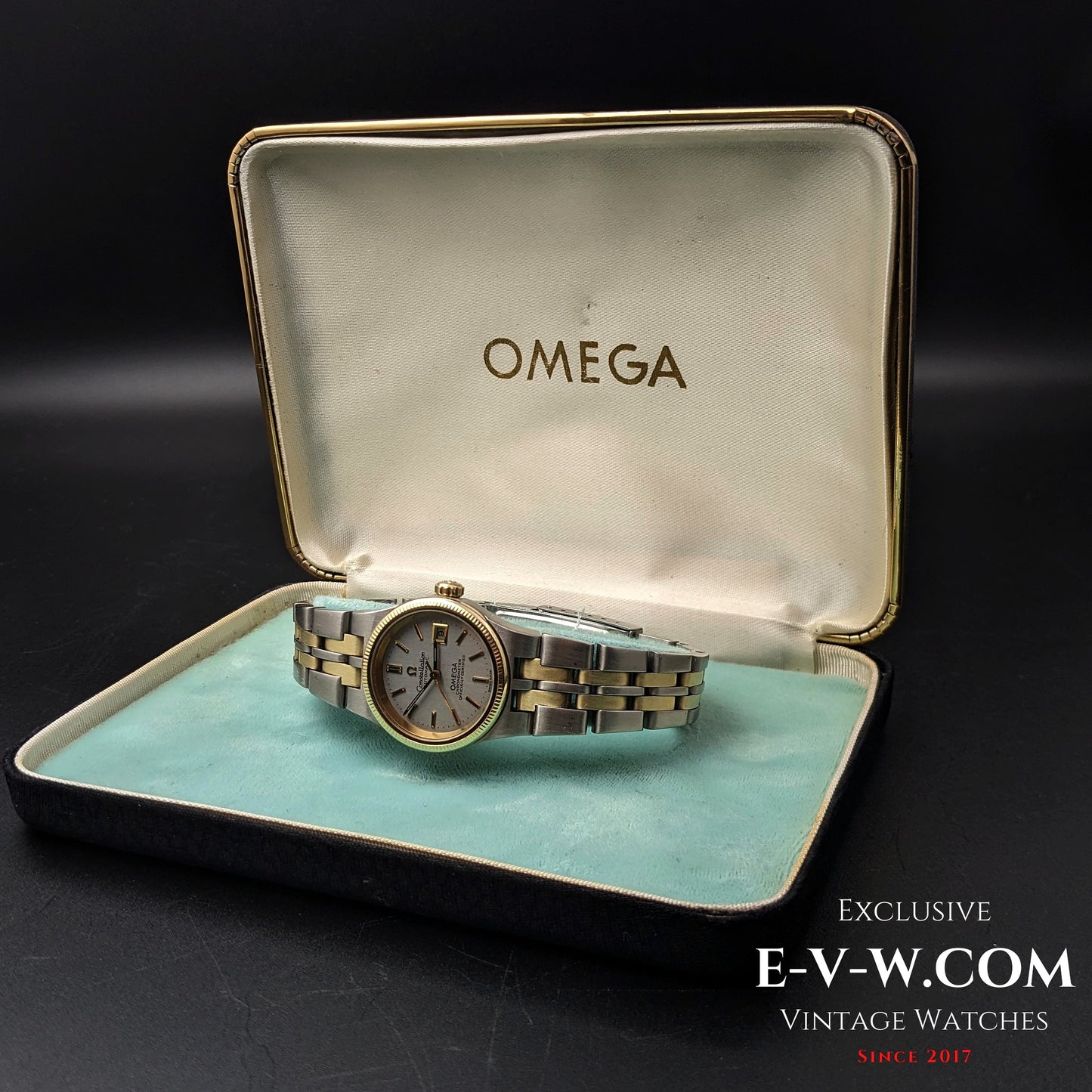 Montre Omega Constellation automatique vintage pour femme, 50 ans d'âge / Bracelet en or / Réf. 5680019 / Cal. 685 / Année 1974