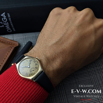 Montre Omega Art Déco à plaque dorée, 96 ans | Calibre 26,5 SOB | Modèle 1929 | Révisée