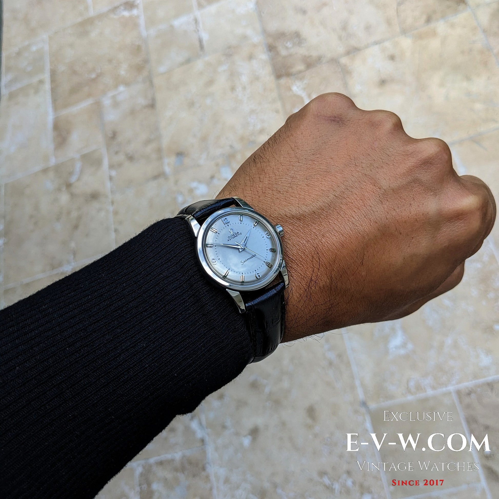 Vintage 1958 Omega Seamaster Automatic Watch on wrist, highlighting its elegant design and timeless appeal for collectors.