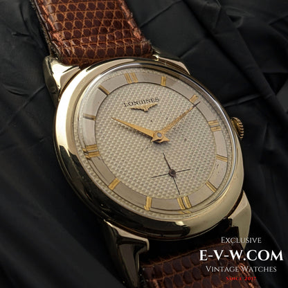 74 Years Old Vintage Longines Spider lugs / honeycomb dial / Steel Gold / Cal. 23Z / Vintage 1950
