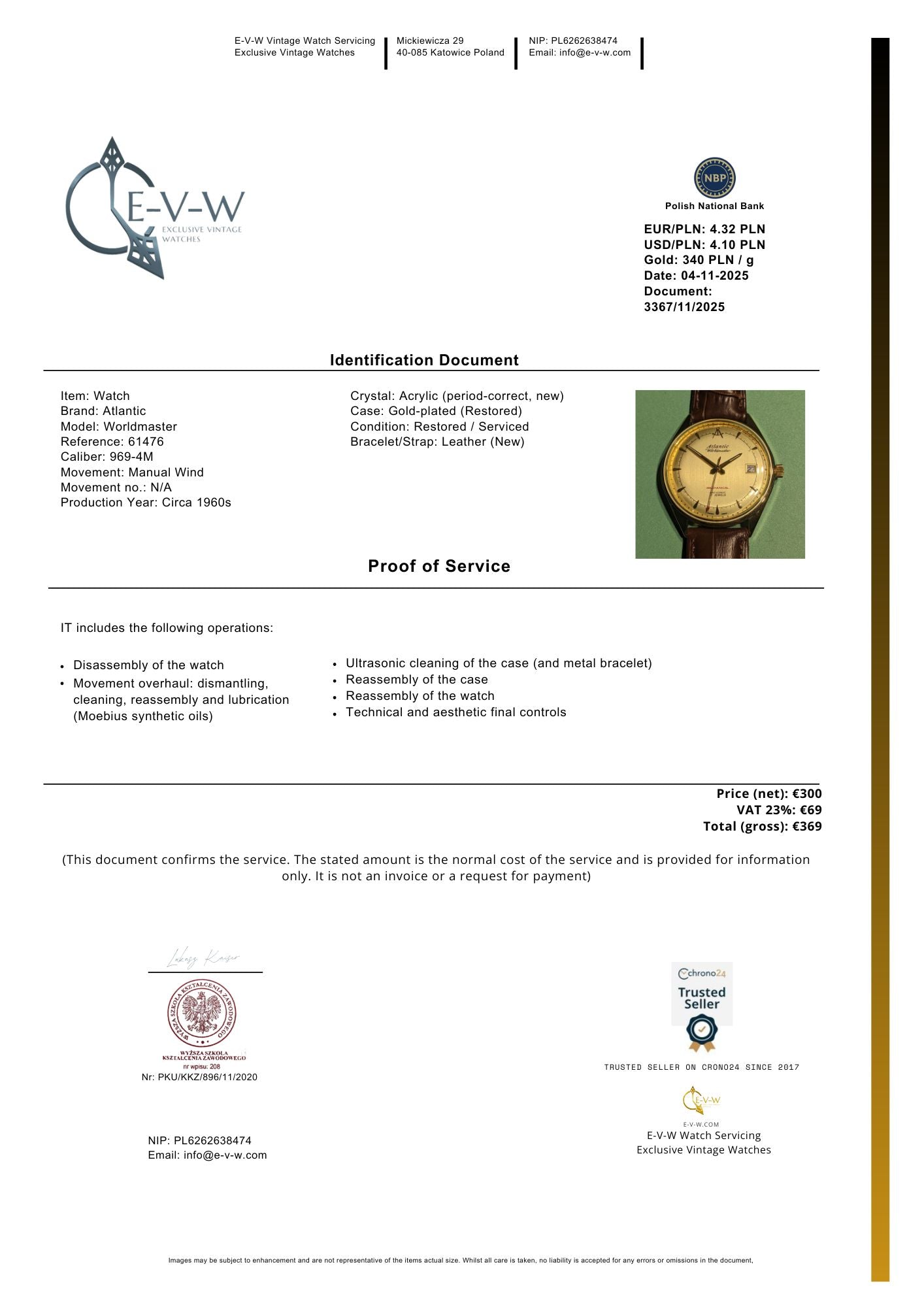 Atlantic Worldmaster | Cal. 969-4M | Années 1960 | Révisée 